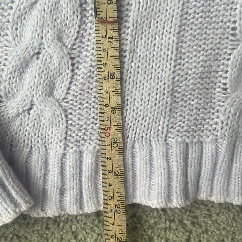 Banana Republic Factory women's crew neck cable knit pullover lilac sweater sz M - Picture 10 of 12